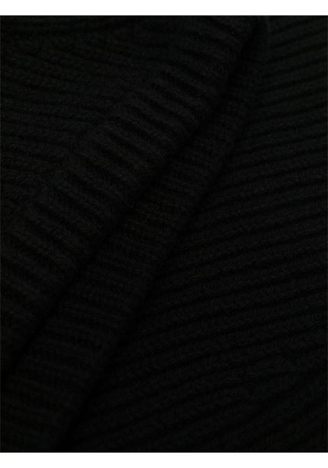 Black ribbed-knit balaclava hat - men RICK OWENS | RU02C7481WSBR09