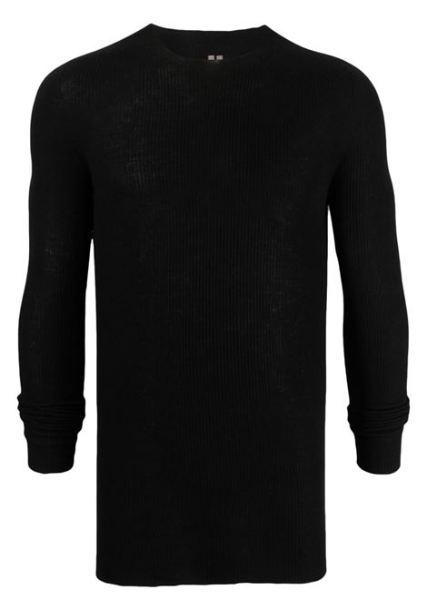 Black ribbed-knit jumper - men RICK OWENS | RU02C7637RIBM09