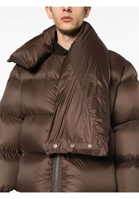 Brown funnel-neck padded coat - men  RICK OWENS | RU02C7741NPD304