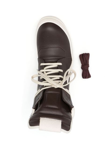 Brown and white geobasket high-top sneakers - men  RICK OWENS | RU02C7894LCGLPO411