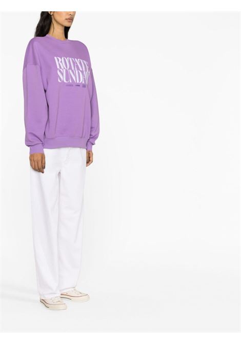 Purple logo-embroidered sweatshirt - women ROTATE SUNDAY | 7000032853173640