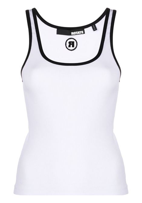 White logo-embroidered round-neck tank top - women ROTATE SUNDAY | 700105400110601