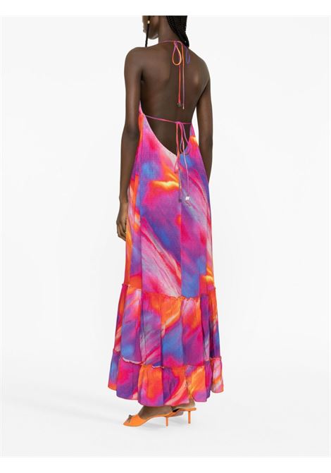 Multicolored graphic-print maxi dress  - women  ROTATE SUNDAY | 700323272151160