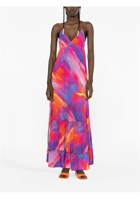 Multicolored graphic-print maxi dress  - women  ROTATE SUNDAY | 700323272151160