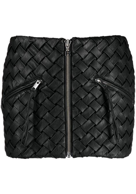 Minigonna con zip in nero - donna ROTATE | 1010171001000