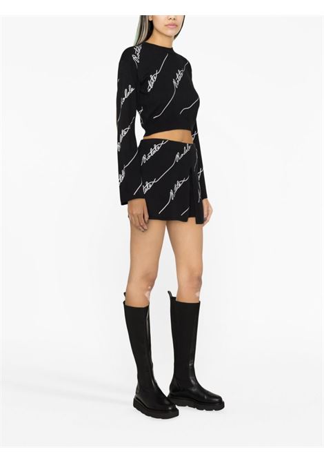 Black logo-embellished cropped jumper - women ROTATE | 1101131001000