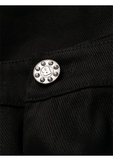 Jeans a gamba ampia con decorazione logo in nero - donna ROTATE | 1112041001000