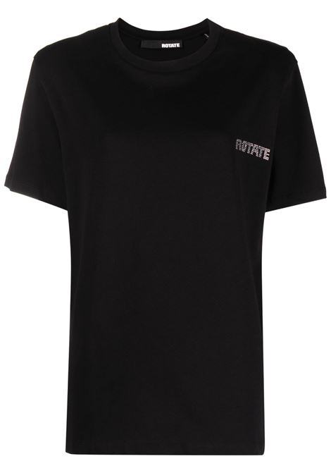 T-shirt con strass in nero - donna ROTATE | 1112121001000
