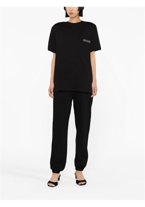 T-shirt con strass in nero - donna ROTATE | 1112121001000