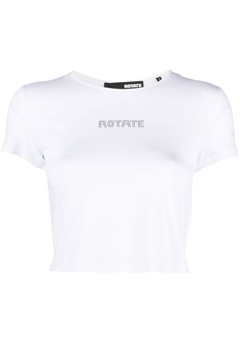 T-shirt con decorazione cristalli in bianco - donna ROTATE | 111215400110601