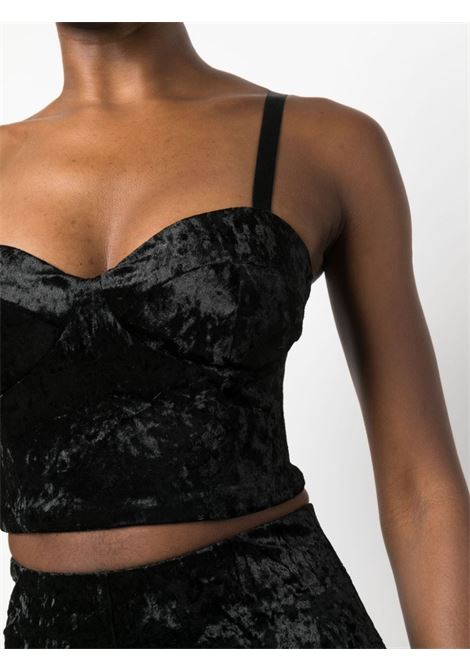Top op bustier in velluto in nero - donna ROTATE | 1114681001000
