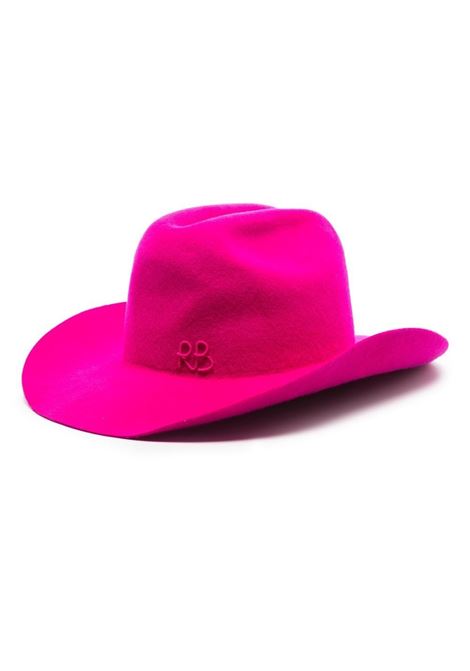 Pink logo-embroidered cowboy hat - women RUSLAN BAGINSKIY | CWB138WWRBFCHS