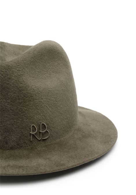 Green logo-embroidered fedora hat - women RUSLAN BAGINSKIY | FDR007FWRB6PGRN