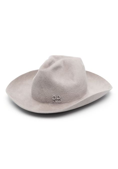 Grey logo-embroidered fedora hat - women RUSLAN BAGINSKIY | FDR031FWRB7PFGRY
