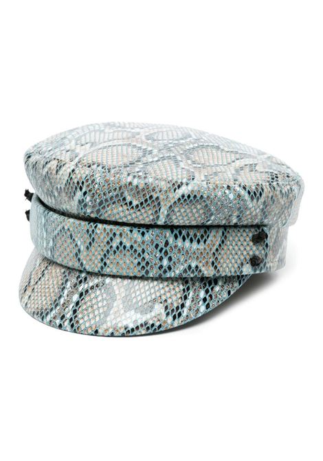 Blue Baker Boy snake-print cap - women RUSLAN BAGINSKIY | KPC075PBLTSNKLGHTBL
