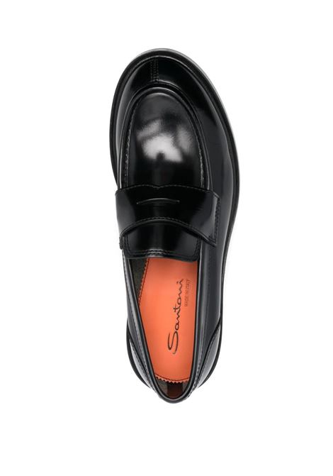 Black patent-finish loafers - men SANTONI | MCAF18365JW6SNOVN01