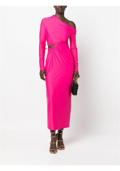 Bright pink cut-out midi dress - women SELF-PORTRAIT | AW23053XP