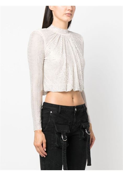 Top crop con strass in bianco - donna SELF-PORTRAIT | AW23073TC