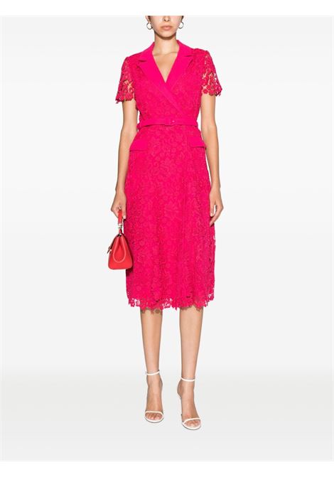 Pink belted lace midi dress - women  SELF-PORTRAIT | AW23098MP