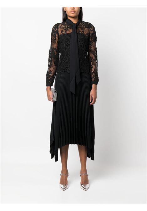 Camicia con fiocco in nero - donna SELF-PORTRAIT | AW23099TBB