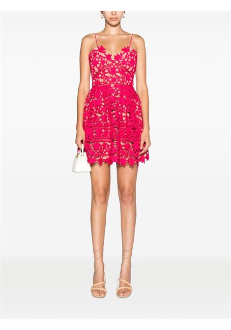 Pink Azaelea lace flared mini dress - women SELF-PORTRAIT | AW23161SP