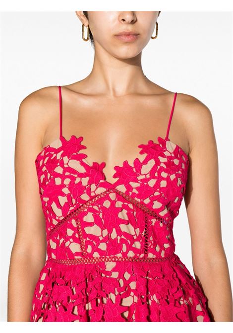 Pink Azaelea lace flared mini dress - women SELF-PORTRAIT | AW23161SP