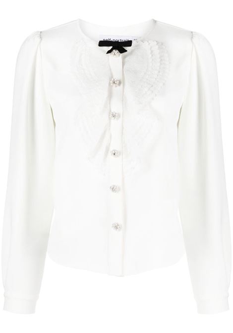 Camicia con cristalli in bianco - donna SELF-PORTRAIT | PF23044TW