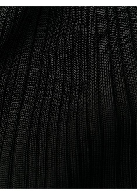 Black cut-out detail ribbed-knit midi dress - women SELF-PORTRAIT | PF23108MB