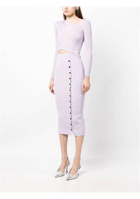 Liliac cut-out rib-knit midi dress - women SELF-PORTRAIT | PF23108ML