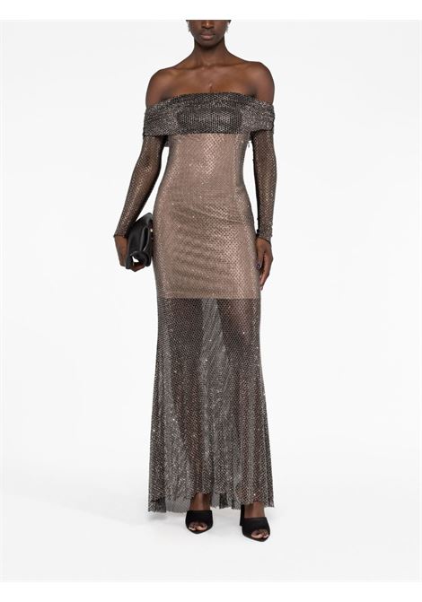 Black off-shoulder embellished maxi dress - women SELF-PORTRAIT | PF23113XB