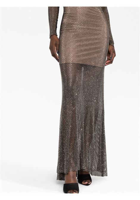 Black off-shoulder embellished maxi dress - women SELF-PORTRAIT | PF23113XB