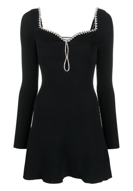 Black diamante knit minidress - women SELF-PORTRAIT | PF23120SB