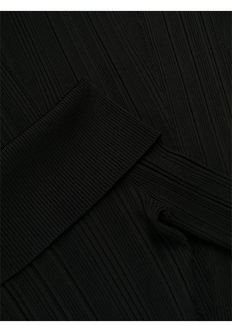 Black off-shoulder ribbed-knit dress - women SELF-PORTRAIT | PF23122XB