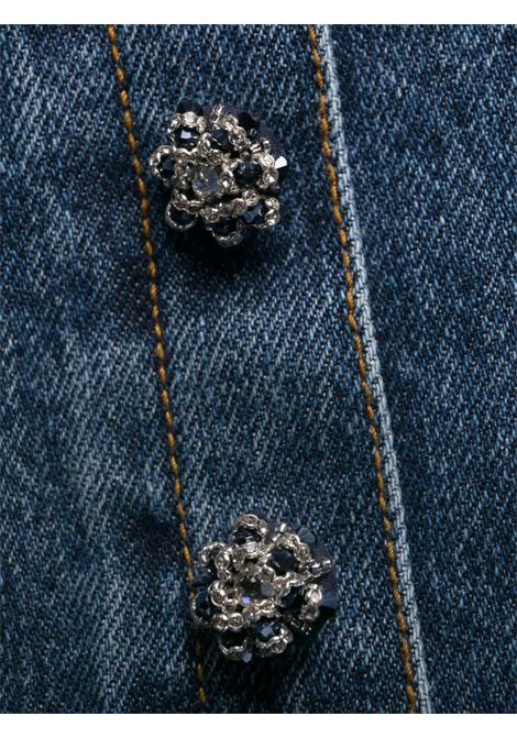 Blue lace-trim denim minidress - women SELF-PORTRAIT | PF23813SBL