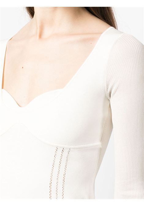 White sweetheart-neck fine-knit top - women SIMKHAI | 4232000KNTRLWHT