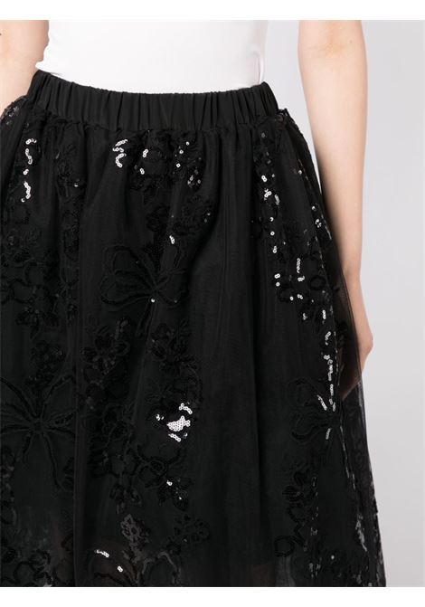 Black sequin-embellished tulle skirt - women  SIMONE ROCHA | 31081053BLK