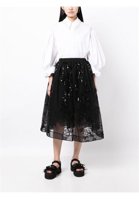 Black sequin-embellished tulle skirt - women  SIMONE ROCHA | 31081053BLK