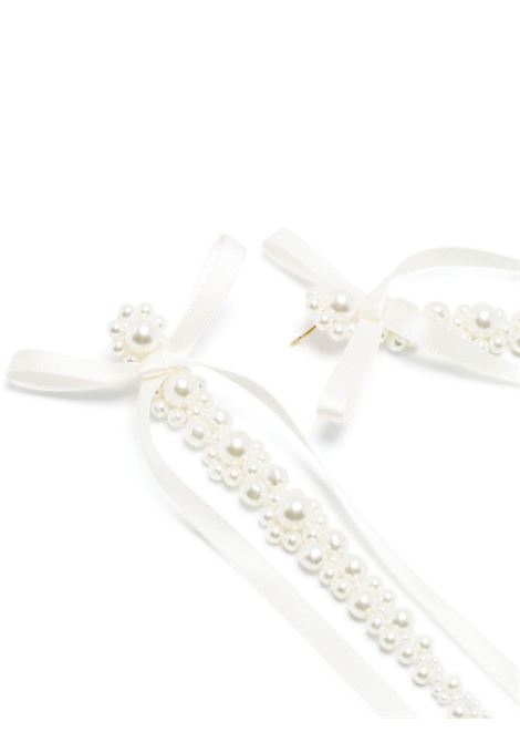 Ivory bow-ribbon drip earrings - women SIMONE ROCHA | ERG3900904PRLIVRY