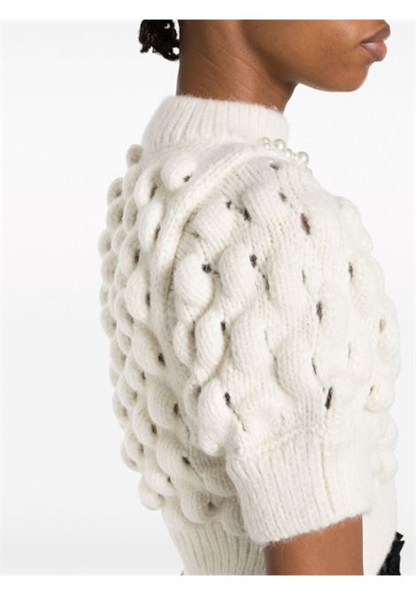 Maglione corto con decorazione in bianco - donna SIMONE ROCHA | WMK38B0640IVRY