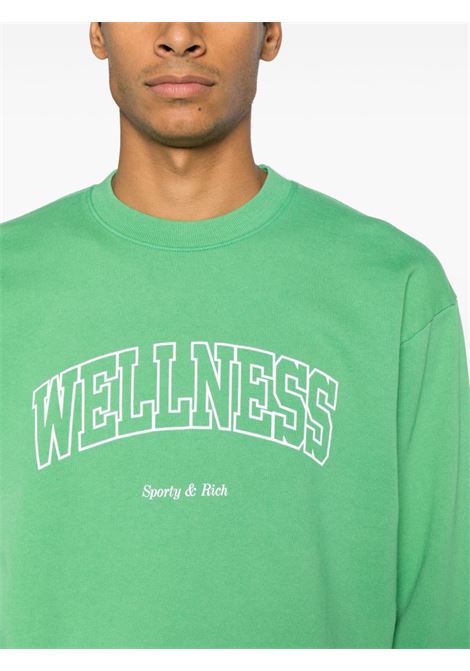 Green slogan-print sweatshirt - unisex SPORTY & RICH | CRAW2359VE177