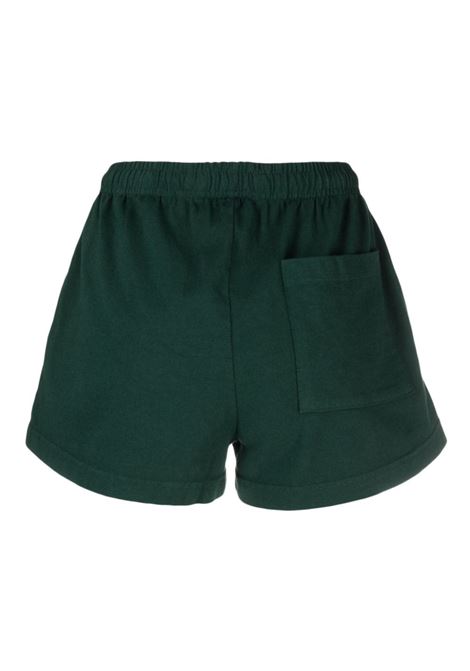Pantaloncini sportivi con stampa logo in verde - donna SPORTY & RICH | SHAW2321FO15