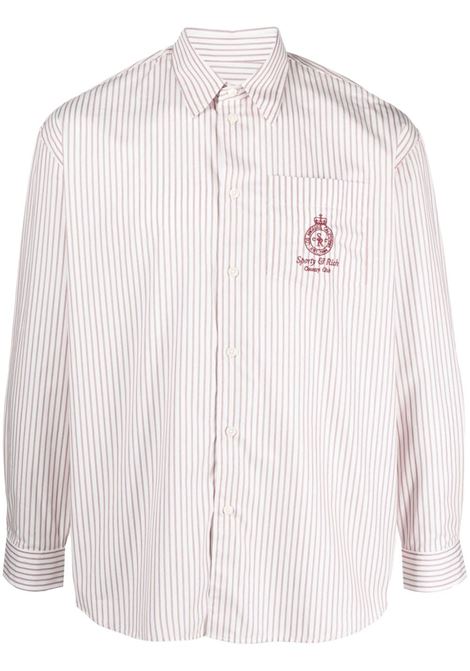 Multicolor logo-embroidered striped shirt - men SPORTY & RICH | STAW2317WH48