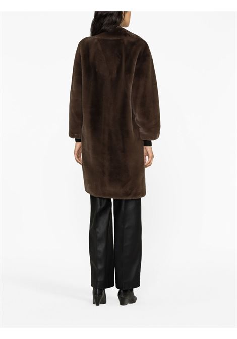 Brown single-breasted faux-fur coat - women STAND STUDIO | 61137907087510