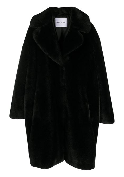 Black Camille Cocoon teddy style coat - women STAND STUDIO | 61137907089900