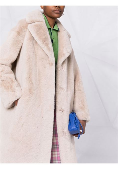 Beige faux-fur button coat - women STAND STUDIO | 61137907090700