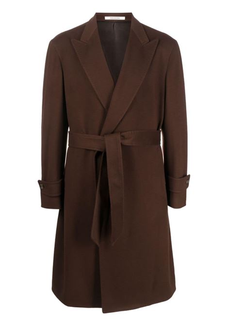 Brown belted coat - men  TAGLIATORE | CARIC350001EM807