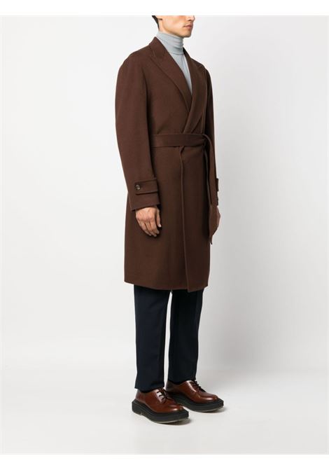Cappotto con cintura in marrone - uomo TAGLIATORE | CARIC350001EM807