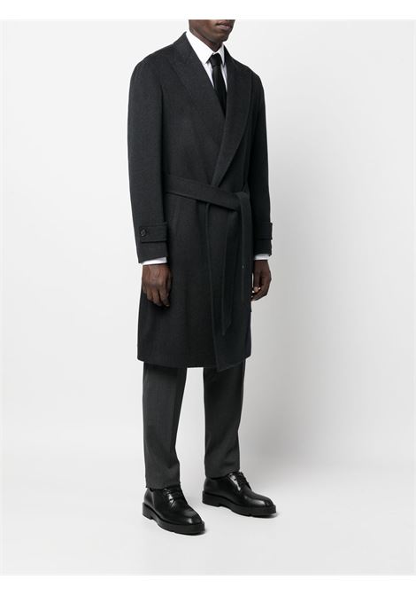 Cappotto con cintura in grigio - uomo TAGLIATORE | CARIC350001S5052