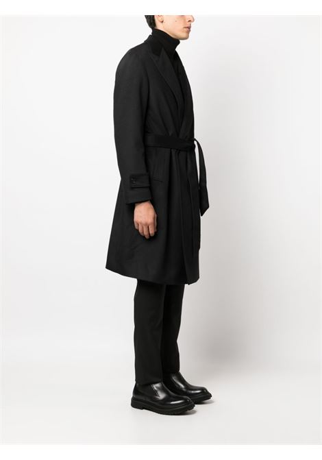 Cappotto con cintura in nero - uomo TAGLIATORE | CARICA50017N3327