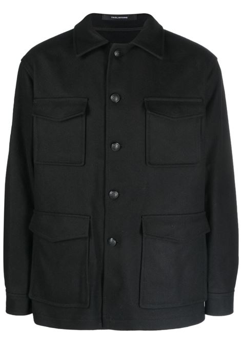 Black button-up knitted shirt jacket - men  TAGLIATORE | MILTON770065N1218